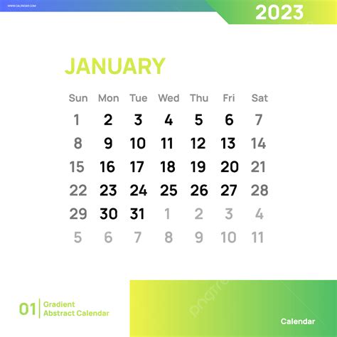 January 2023 Gradient Calendar Hd Images Calendar Month 2023