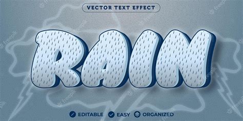 Premium Vector Rain Text Effectfully Editable Font Text Effect