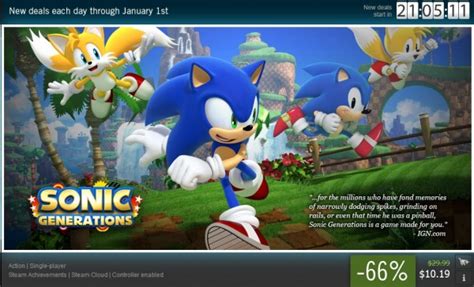 Steam Has Sonic Generations For A Little Over 10 Segabits 1