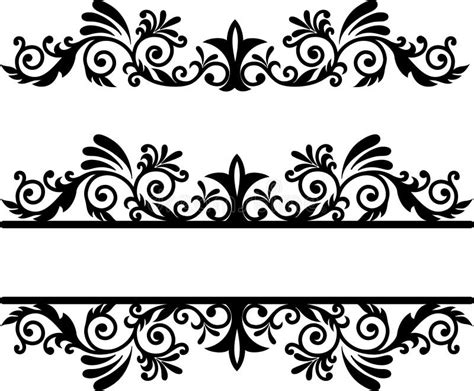 Decorative Element Fancy Underline Floral Divider Line Ornamental