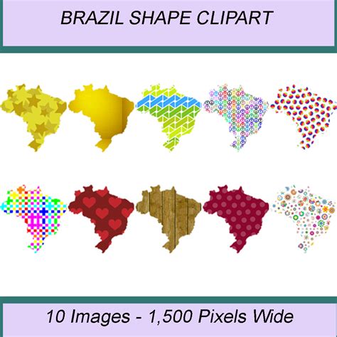 Brazil Shape Clipart Icons Masterbundles