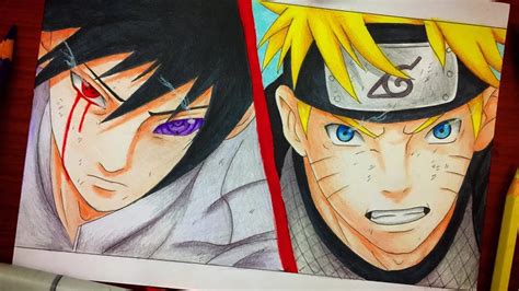 Speed Drawing Final Battle Naruto Vs Sasuke Drawing Sage Of The Six