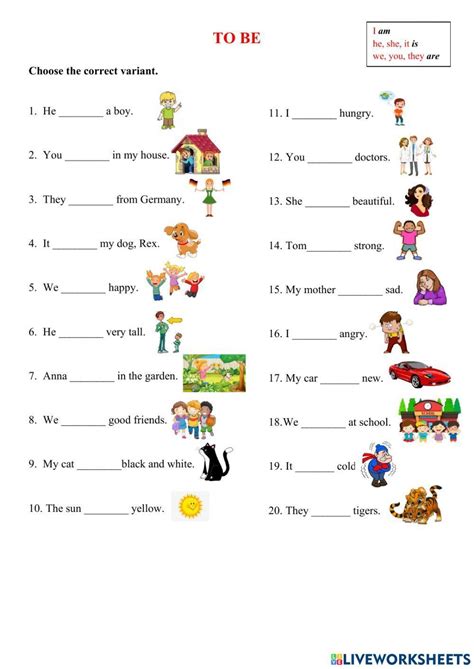 Verb To Be Online Exercise For First Grade English Grammar Teach