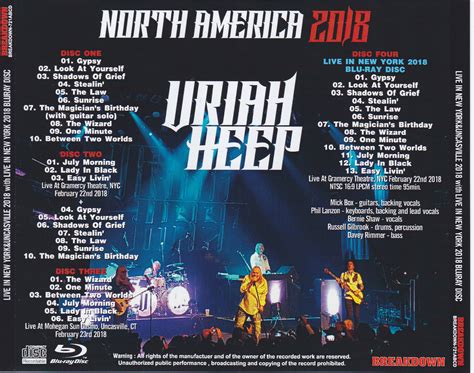 Uriah Heep North America 2018 3cdr1blu Ray R Giginjapan