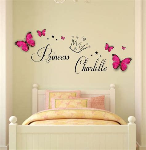 Personalised Name Princess Wall Art Decal Sticker And 3d Etsy Girl