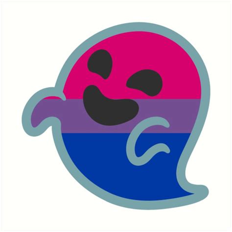 Colors, description, adoption year and more. "Bi Pride Android Ghost Emoji" Art Print by baiiley ...