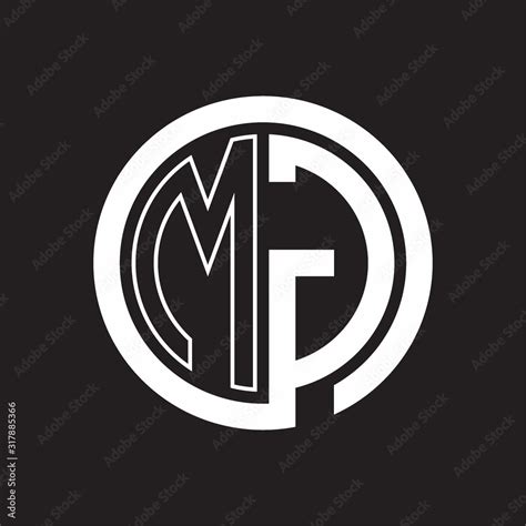 MG Logo With Circle Rounded Negative Space Design Template Stock Vector Adobe Stock
