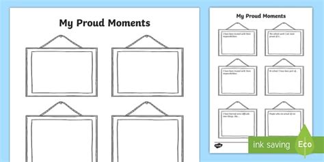 Free My Proud Moments Writing Template Twinkl
