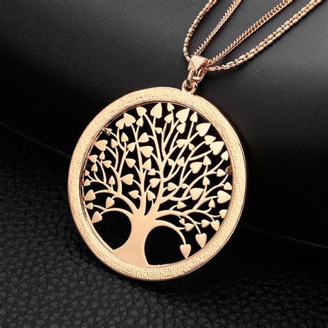 Tree of life Pendant Necklace With Rhinestones Women Fashion Jewelry - Deliver Host