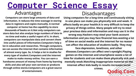 Essay On Computer Advantages And Disadvantages Essay On Computer