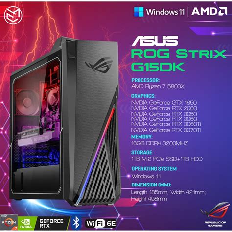 Asus Rog Strix G15dk Cpu Amd R7 5800x Gtx 1650 Rtx 2060rtx 3050rtx