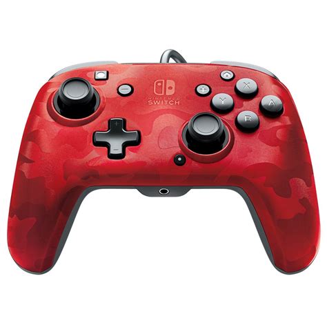 Red Camo Faceoff Deluxe Audio Wired Controller for Nintendo Switch