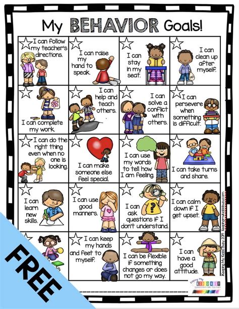 Behavior Chart For Kindergarten Students