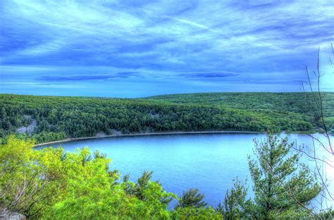 Lake In The Late Afternoon At Devils Lake State Park Wisconsin Image
