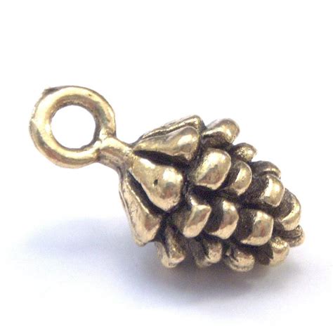 Gold Plated Pewter 15x8mm Pine Cone Charm 2 Pc Gold Pinecone Etsy