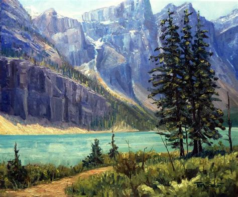 Moraine Lake Painting By Tom Siebert Fine Art America