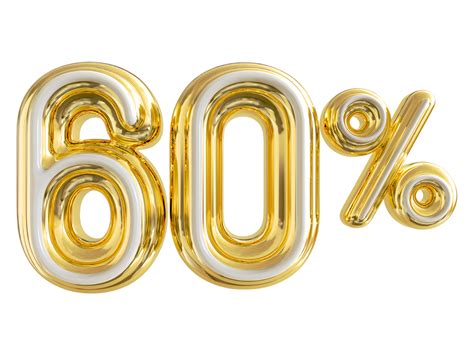 Number 60 Percent Golden Luxury 11287950 Png