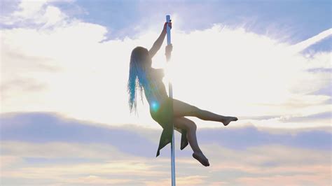 pole dance on nature woman with blue stock footage sbv 338618039 storyblocks