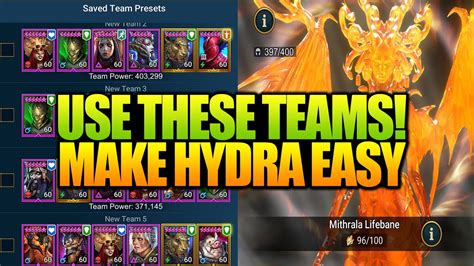 HYDRA FOR NON WHALES USE THESE TEAMS FOR BETTER RESULTS REWARDS RAID SHADOW LEGENDS TEST