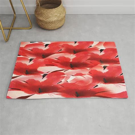 Red Poppies Painterly Rug By Judypalkimas Society6 Red Poppies