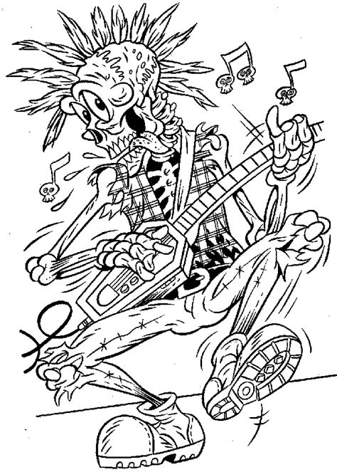 skeleton coloring pages    print