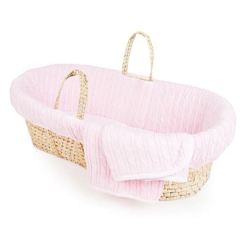 Buy moses basket & crib bedding online! Deluxe Moses Basket & Cable Knit Bedding | Moses basket ...