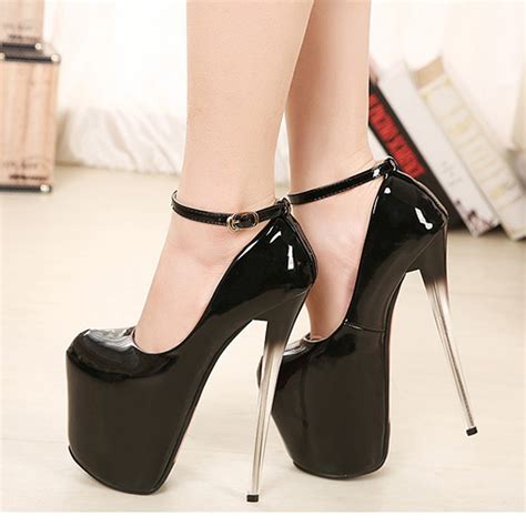 Sexy Ultra High Heels Platform Thin Heels Single Shoes Japanned Leather