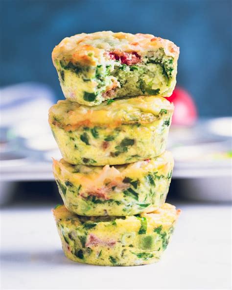 Healthy Breakfast Egg Muffins With Spinach And Avocado