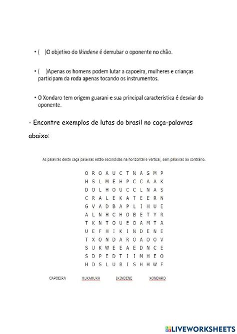 Atividades Sobre Lutas Para 4 Ano