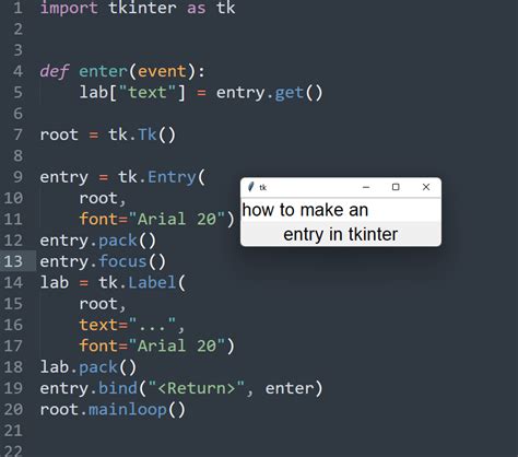 How To Create An Entry Input Field With Python And Tkinter Python