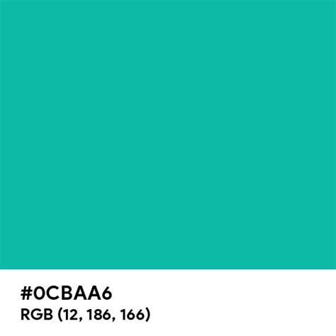 Blue Green Color Hex Code Is 0cbaa6