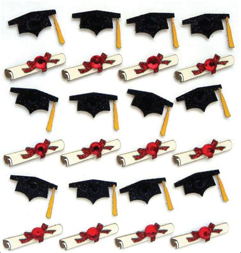 Jolees Boutique Graduation Caps And Diplomas Stickers 24 Piece