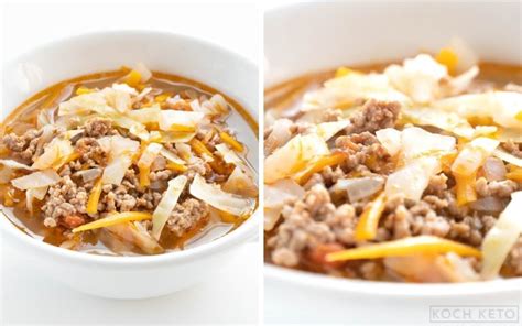 Hamburger and cabbage soup is a hearty soup filled with ground beef, cabbage and vegetables. Easy Keto Hamburger Cabbage Soup | Koch Keto