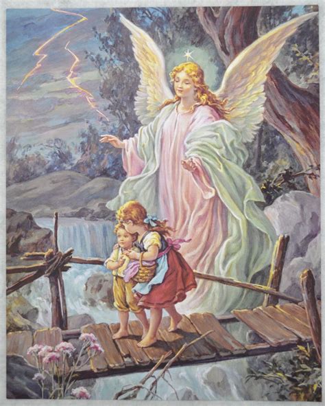 Guardian Angel Religious Print 10 X 8 200mm X 250mm
