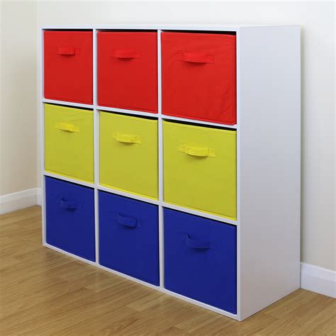 Great savings & free delivery / collection on many items. 9 Cube Kids Red Yellow & Blue Toy/Games Storage Unit Girls ...