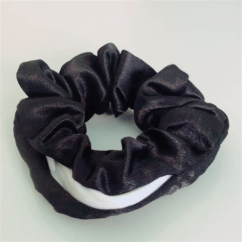 Scrunchie Silk Black With A Hidden Zip Pocket Etsy
