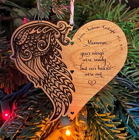 Memorial Heart And Wing Ornament Remembrance Digital Etsy Uk