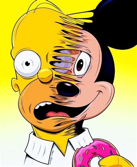 Free for commercial use no attribution required high quality images. Homer & Mickey Melt, The Simpsons | Simpsons art, Colorful ...
