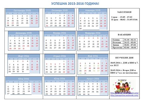 Учебни ресурсиlearning Resources Календар за учебната 2015 2016