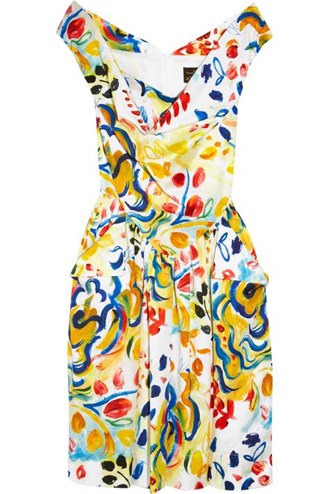 Lyst Vivienne Westwood Anglomania Marghi Printed Cotton Dress