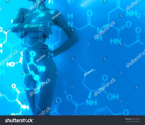 Nude Woman Sexy Chemical Formula Blue Stock Photo Edit Now 395143537