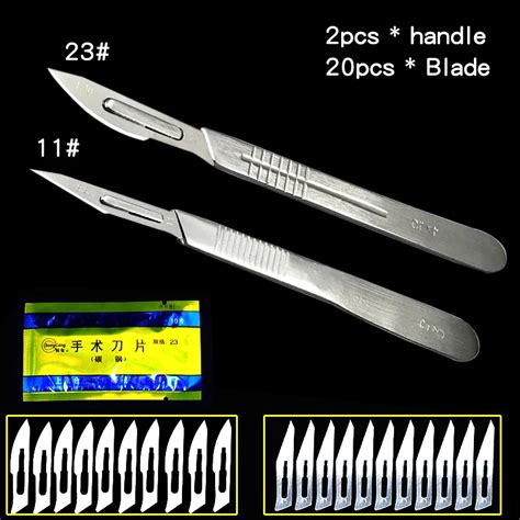 22pcs Disposable Animal Surgical Scalpel Knife Stainless Steel Surgical