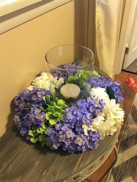 Floral Centerpiece Hydrangeas And Lilacs Centerpiece Spring