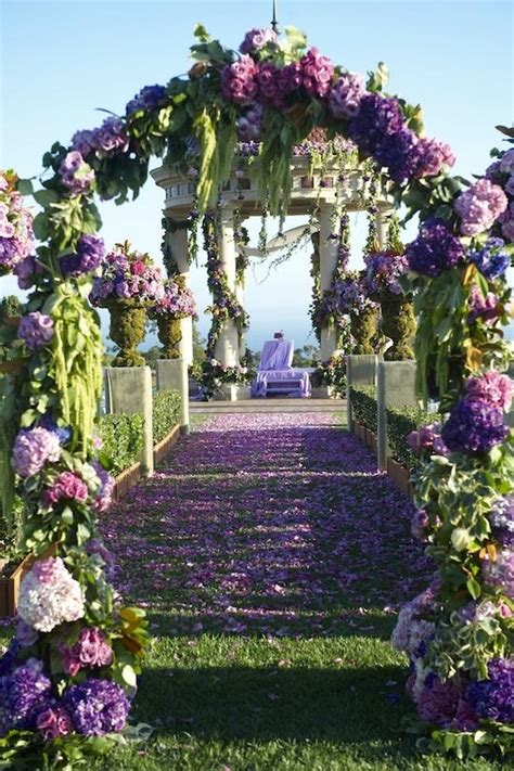 Amazing Purple Wedding Ceremony Entrance ♥ Gorgeous Wedding Aisle