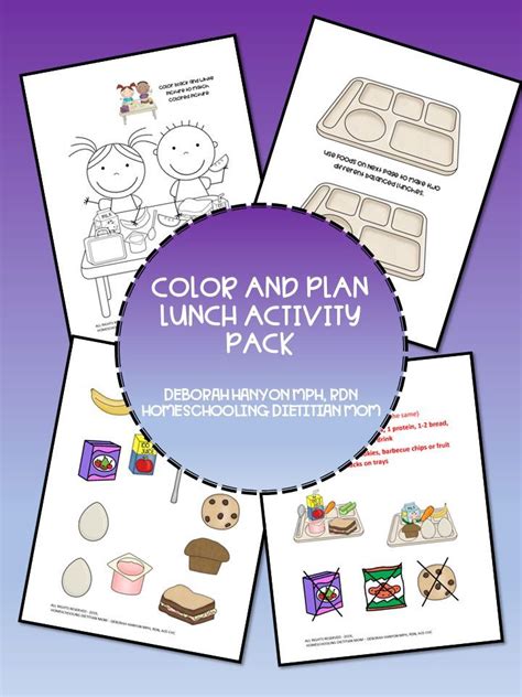 Color And Make Lunch Activity Pack Homeschooling Dietitian Mom