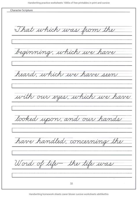Handwriting Script Practice
