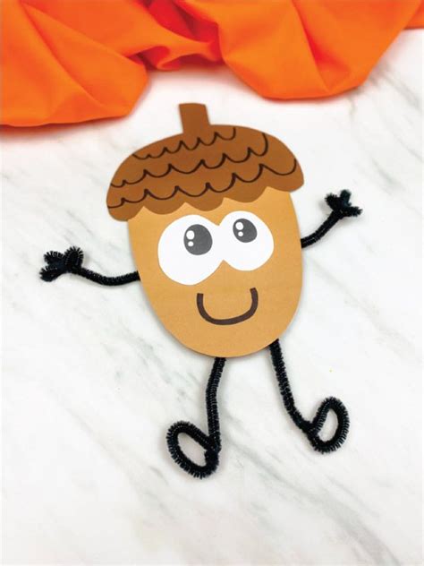 Cute Acorn Craft For Kids Free Template Preschool Crafts Fall Fun