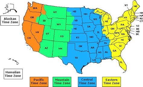 State Time Zone Chart