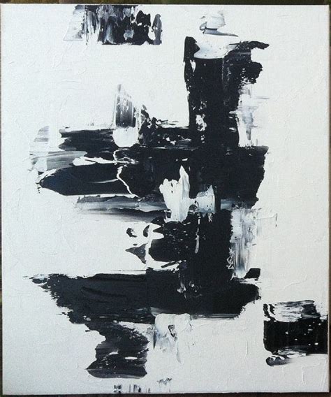 Art Original Abstract Painting Black and White Oil ...