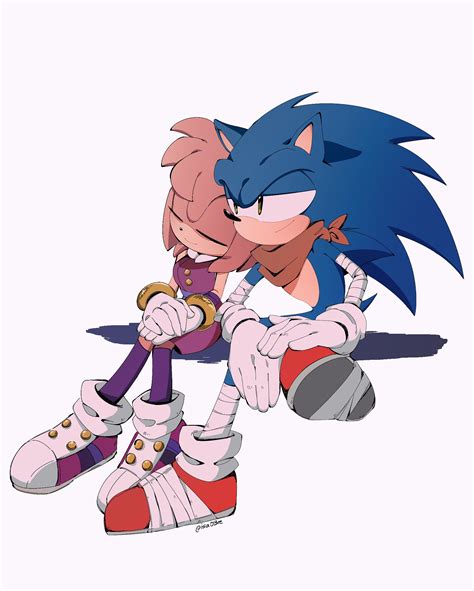 Sonic The Hedgehog And Amy Rose Sonic And 1 More Drawn By Isa03re